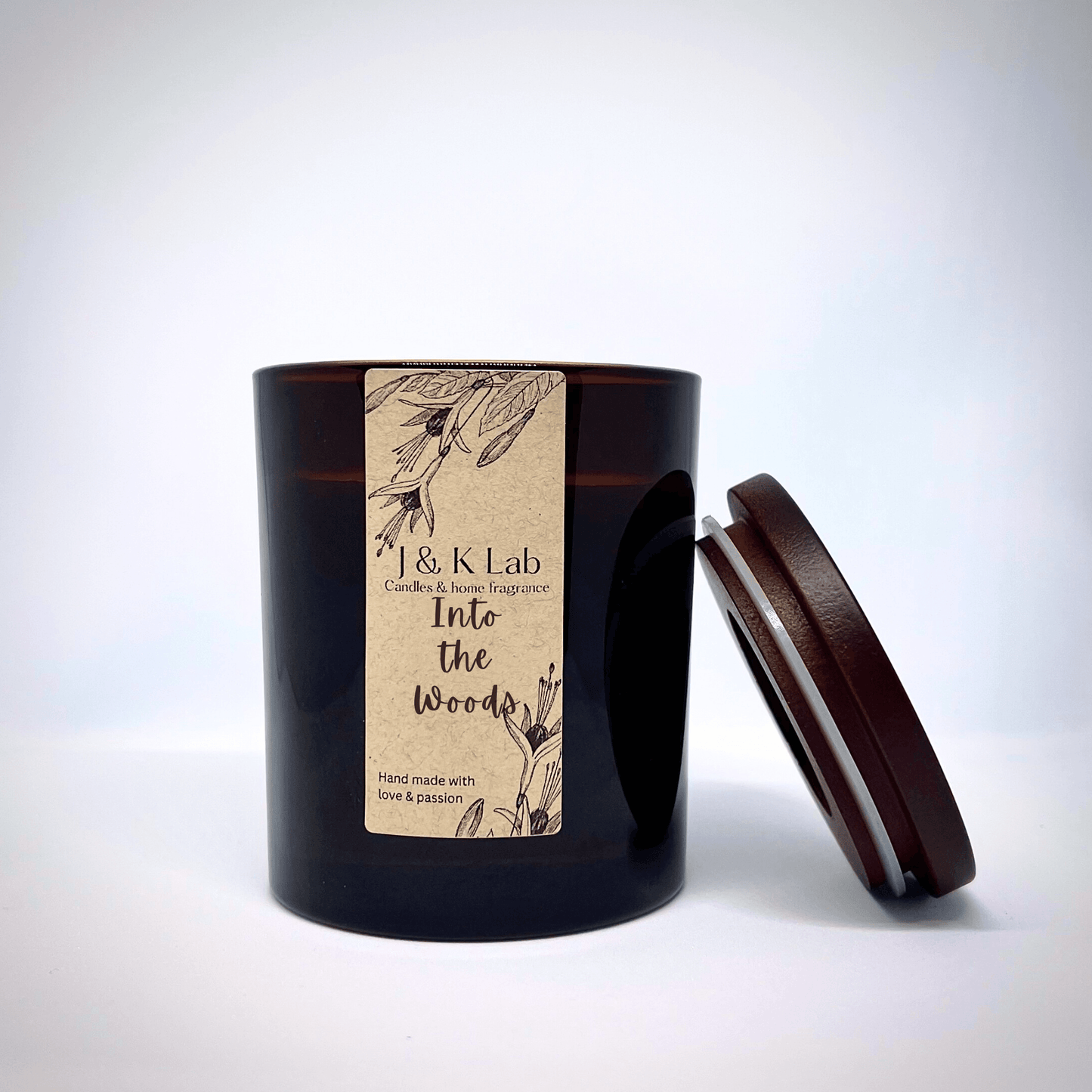 Into the Woods Candle | Warming Woody Blend of Cedarwood & Sandalwood | J & K Lab - J&K Lab